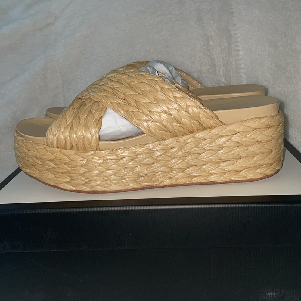 NWT J/SLIDES QUIVER Natural Raffia Sandal - Picture 11 of 15